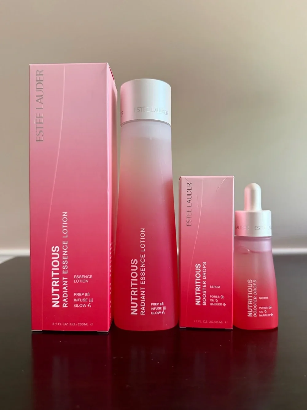 ESTEE LAUDER NUTRITIOUS SKINCARE SET SERUM OIL 30ML + ESSENCE LOTION 200ML, NIB - Picture 2 of 5